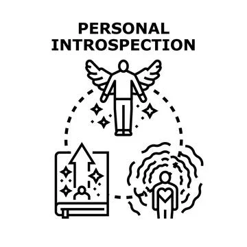 Personal introspection process for self growth and wisdom Stock Illustration
