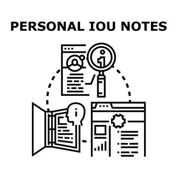 Personal iou notes concept with document management system Stock Illustration