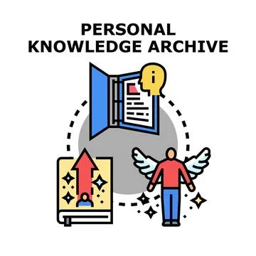 Personal knowledge archive enhancing learning and self development Stock Illustration