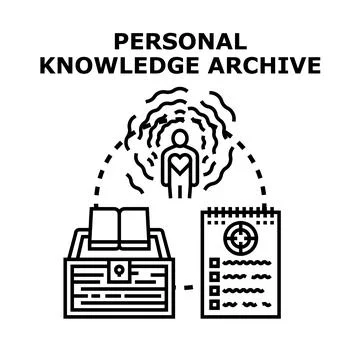 Personal knowledge archive management and information storage vector concept イラスト素材