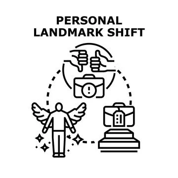 Personal landmark shift in career path decision Illustrazione stock