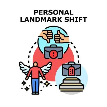 Personal landmark shift in career path decision Stock Illustration