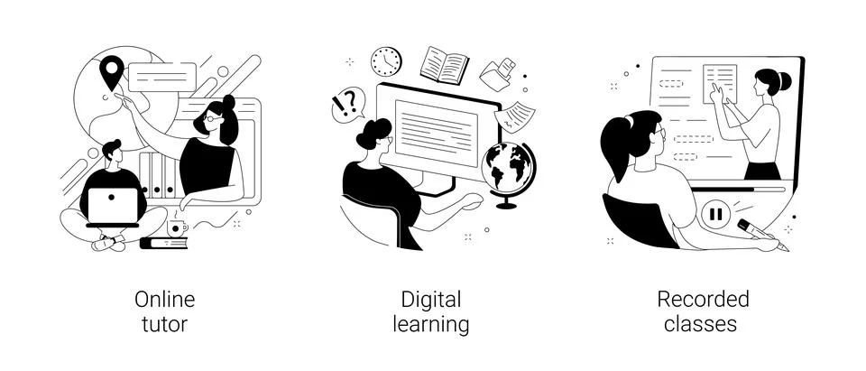 Personal learning abstract concept vector illustrations. Stock Illustration