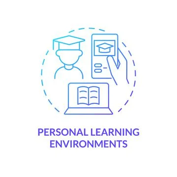 Personal learning environments blue gradient concept icon Illustrazione stock