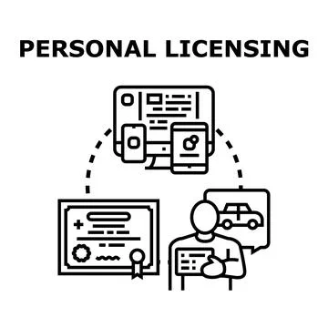 Personal licensing concept connecting digital devices and documents Stock Illustration