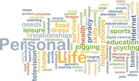 Personal life background concept Illustrazione stock