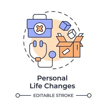Personal life changes multi color concept icon Stock Illustration
