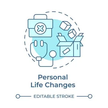 Personal life changes soft blue concept icon Stock-Illustration