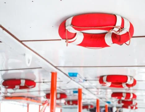 Personal life support flotation safety device (life buoy) for swimmers, passe Stock Photos