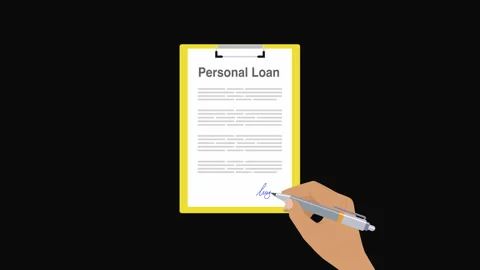 Personal Loan Application Signing Animation with Hand and Pen 스톡 동영상 336270105