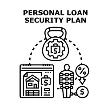 Personal loan security plan concept vector illustration Stock Illustration