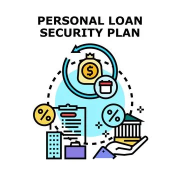 Personal loan security plan financial protection strategy Stock Illustration