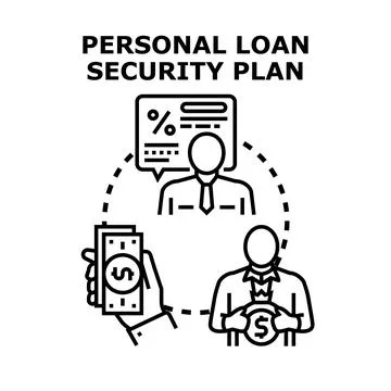 Personal loan security plan financial agreement concept Stock Illustration