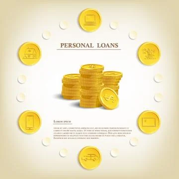 Personal loans illustration. Vector consumer credit marketing template. Stock Illustration