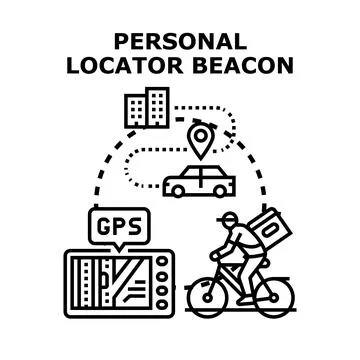 Personal locator beacon tracking navigation system Stock Illustration