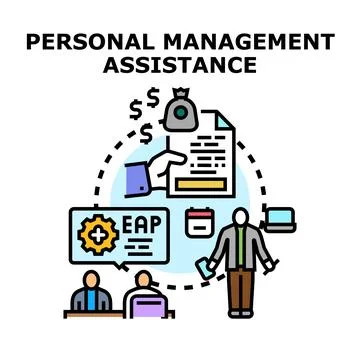 Personal management assistance program offering employee support Illustrazione stock