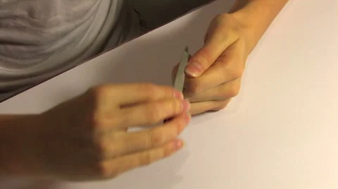 Personal Manicure at home Video stock 959613
