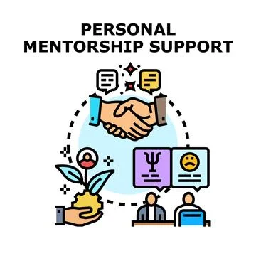 Personal mentorship boosting support and growth concept Stock Illustration
