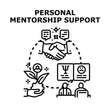 Personal mentorship boosting support and growth concept Stock Illustration