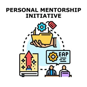 Personal mentorship initiative developing human resources program Illustrazione stock