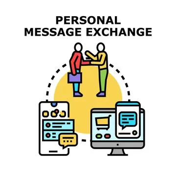 Personal message exchange digital communication concept Stock Illustration