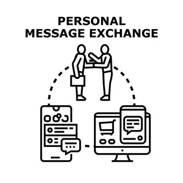 Personal message exchange digital communication concept Stock Illustration