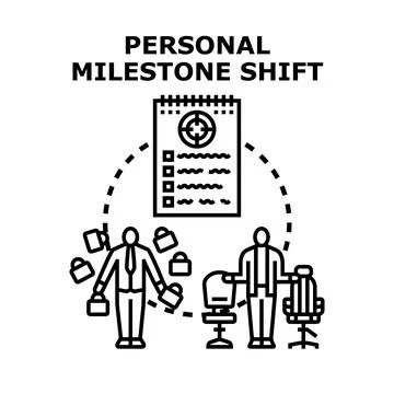 Personal milestone shift with career change concept Stock Illustration