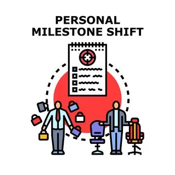 Personal milestone shift with career change concept Stock Illustration