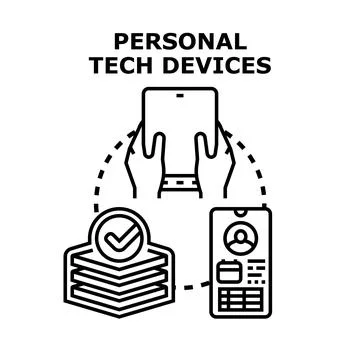 Personal mobile technology devices connecting digital lifestyle concept Stock Illustration