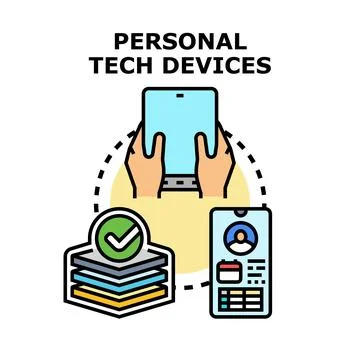 Personal mobile technology devices connecting digital lifestyle concept Stock Illustration