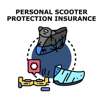 Personal mobility device protecting insurance coverage concept Stock Illustration