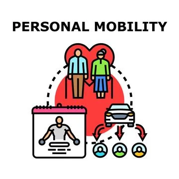 Personal mobility planning for aging and shared transportation Stock Illustration