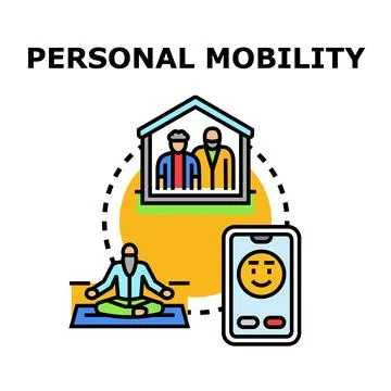 Personal mobility technology supporting elderly health and well being Stock-Illustration