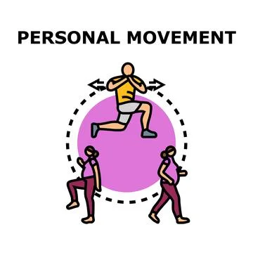 Personal movement activities for healthy active lifestyle Stock Illustration