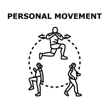Personal movement activities for healthy active lifestyle Stock Illustration