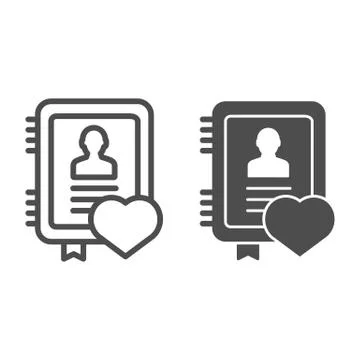 Personal notepad line and glyph icon. Notebook vector illustration isolated on Illustrazione stock