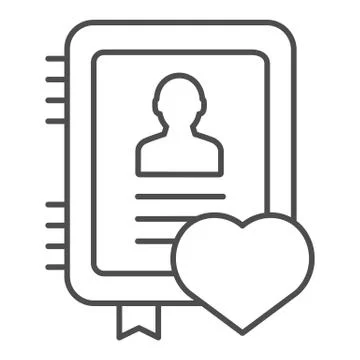 Personal notepad thin line icon. Notebook vector illustration isolated on white イラスト素材
