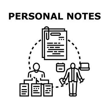 Personal notes organization managing important information concept 스톡 일러스트