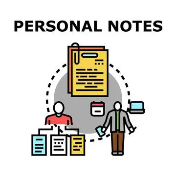 Personal notes organization managing important information concept イラスト素材