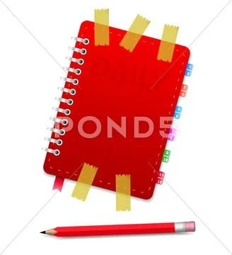 Personal organizer with pencil Stock Illustration