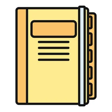 Personal organizer planner notebook with tabs icon Stock Illustration
