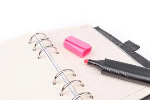 Personal organizer on white background Stock Photos
