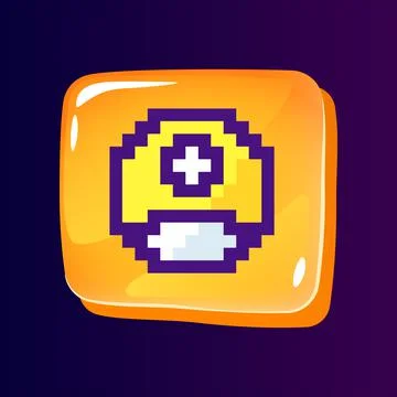 Personal page glossy ui button with pixelated color icon Stock Illustration