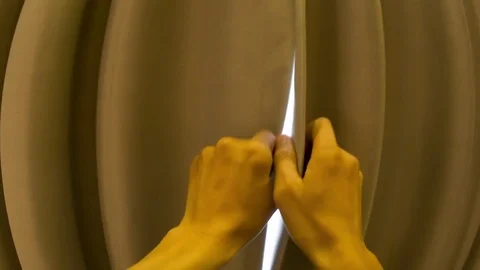 Personal perspective of a Caucasian man opening curtains  Video stock 79163205