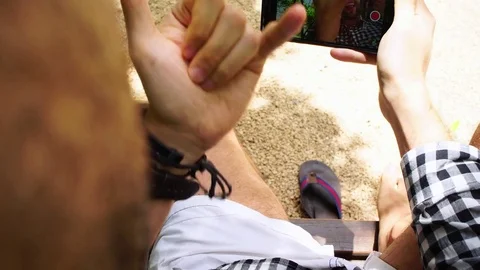 Personal Perspective of a Man Taking a Selfie Stock Footage 83168064