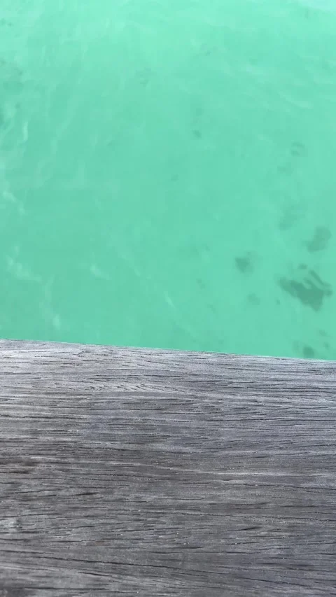 Personal perspective walking toward outside of the water villa Stock-Footage 300049445