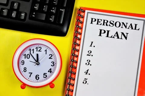 Personal plan-the label on the folder. Long-term vision of future actions Stock Photos