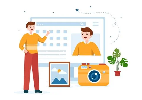 Personal Portfolio with Profile Data, Resume or Self Improvement to Attract.. Illustrazione stock