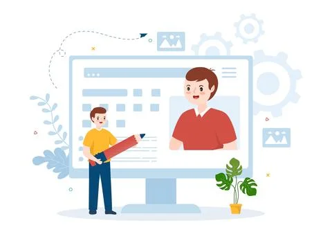 Personal Portfolio with Profile Data, Resume or Self Improvement to Attract.. Illustrazione stock