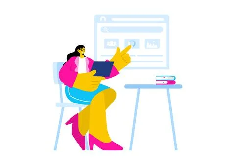 Personal Portfolio Vector Illustration with Profile Data, Resume, or Self-I.. 스톡 일러스트